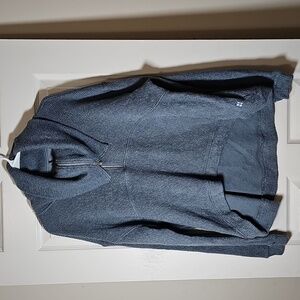 Sweaty Betty Restful Bouclé Half Zip Heavy Cotton Pullover Steel Blue  Size 8